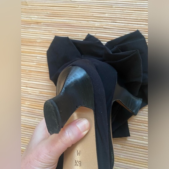 Anne Klein Couture Vintage Black Lycra Thigh Hi Stocking Kitten Heel Boots 6.5 - Picture 5 of 7